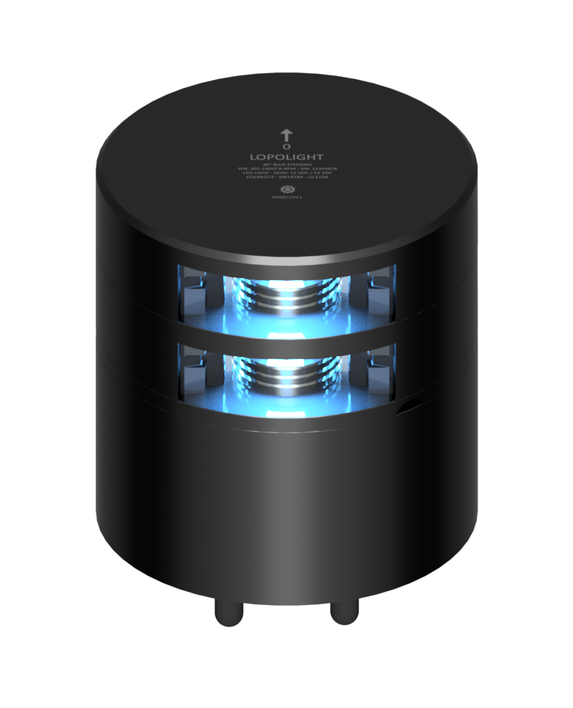60° Blue Steering, dbl dimm via RPM control, black 60° Blue Steering, dbl dimm via RPM control, black